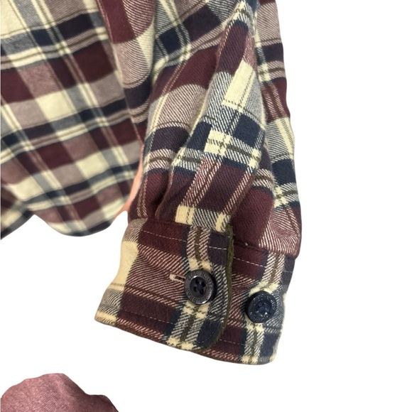 LL Bean Plaid Hooded Flannel Shirt Shacket Fleece Lined Button Down Men’s Medium - Picture 3 of 9